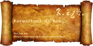 Keresztesi Ákos névjegykártya