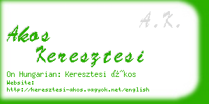 akos keresztesi business card